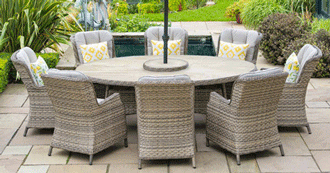 Florence 8 Seat Oval Dining Set.