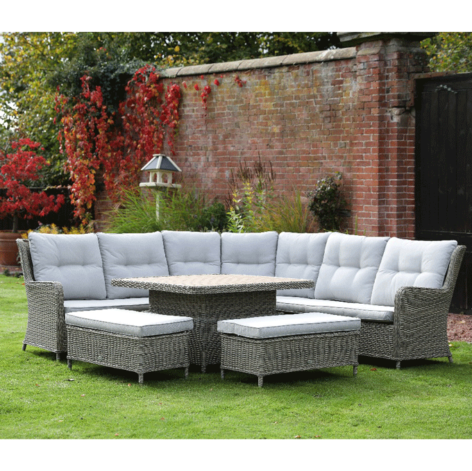 Lyra Curved Modular Set with 120cm Square Adjustable Table