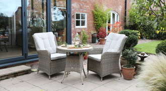 Lyra 2 seater 80cm round bistro set 