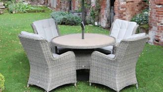 Lyra 4 seater 120cm round dining set