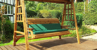 Dorset 3 Seater Swing with Green Canopy
