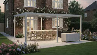 Titan Pergola 6 x 3 Rectangular Pebble