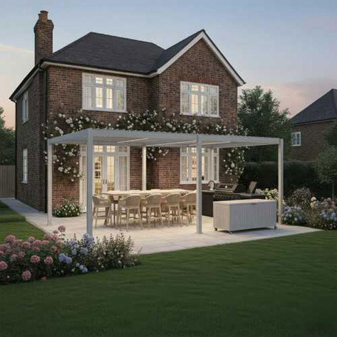 Titan Pergola 6 x 3 Rectangular Pebble