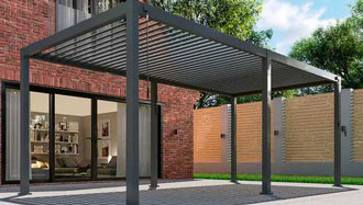 Titan Pergola 6 x 3m Rectangular Grey