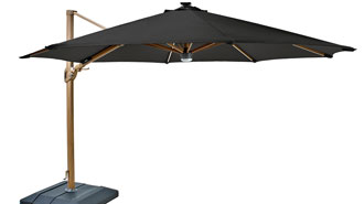 Seychelles 3.5m Round Cantilever Parasol with Bluetooth Speaker Dark Grey