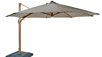 Seychelles 3.5m Round Cantilever Parasol with Bluetooth Speaker Havana