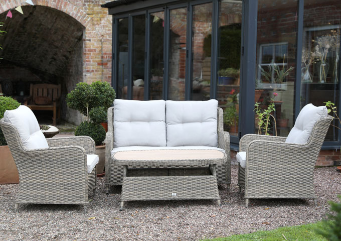 Lyra Lounge Set With 110x60cm Rectangular Coffee Table