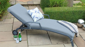 Turin Cushioned Sun Lounger.