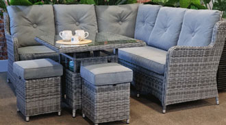 Seville Compact Corner Set, Grey.