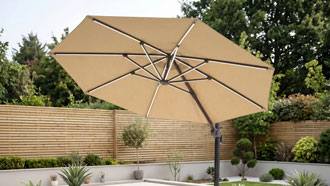 Galaxy 3.5m Round LED Cantilever Parasol Including Cover and Stone Fillable Base