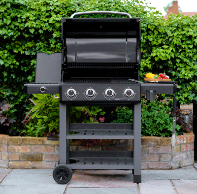 Grillstream Carbon 4 burner with side Burner, Black