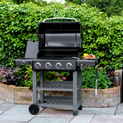 Grillstream Carbon 4 burner with side Burner, Black