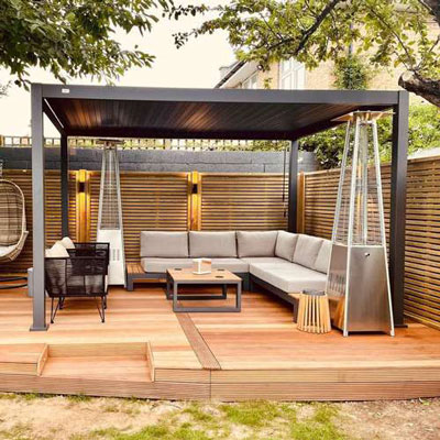 Titan Pergola 4 x 3m Rectangular, Grey